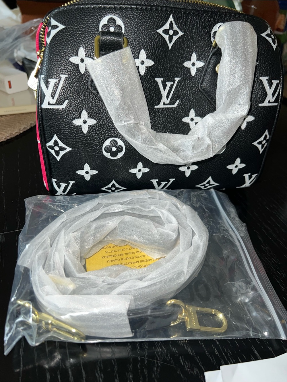 Black & White Monogram Mini Satchel Inspired - Picture 5 of 5